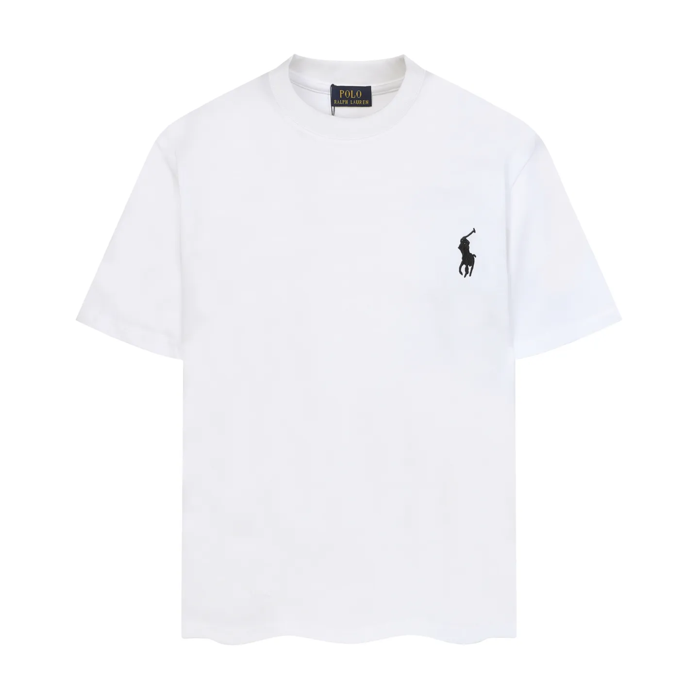 P140 💰 Actual pictures [High-end quality] Code: 8912# Color: Black White Size: S to XXL 2026ss New Ralph Lauren 320g customized fabric Round neck short sleeves Special embroidery Burnt patch Loose version for men and women
